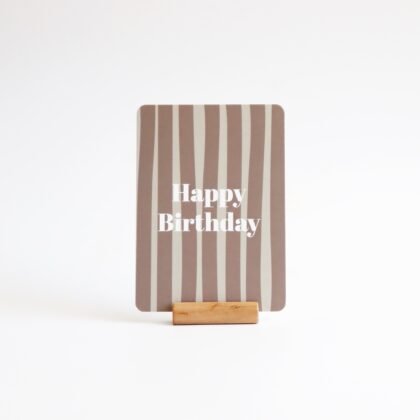 Ansichtkaart Happy Birthday beige
