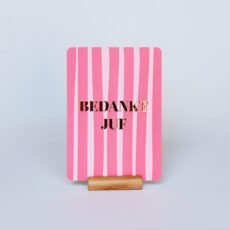 Bedankt juf roze