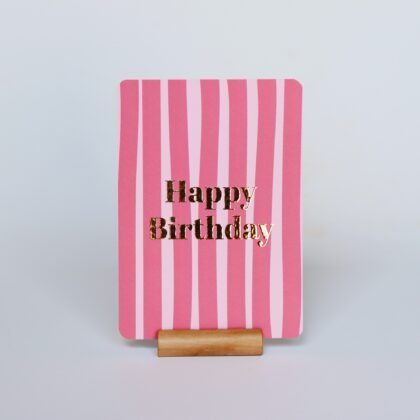Ansichtkaart Happy Birthday roze