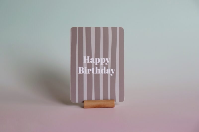 Ansichtkaart Happy Birthday beige - Afbeelding 2