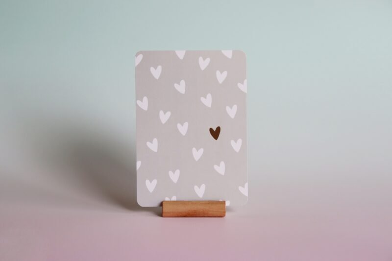 Ansichtkaart Hartje beige - Afbeelding 2