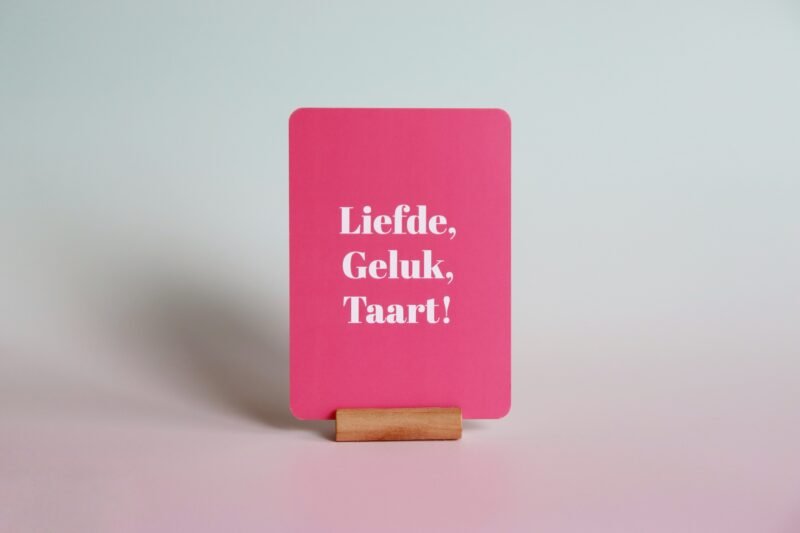Ansichtkaart Liefde, Geluk, Taart! - Afbeelding 2