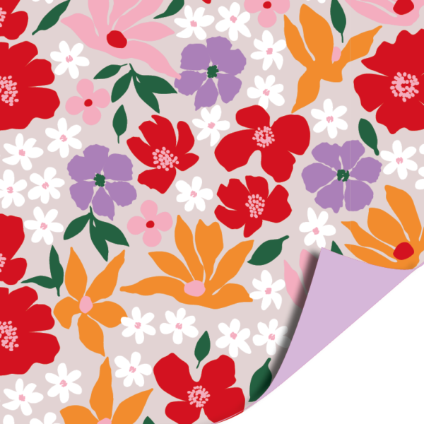 Cadeaupapier Floral Vibes Roze - Afbeelding 2