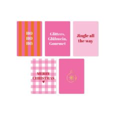 Kaartenpakket Kerst roze