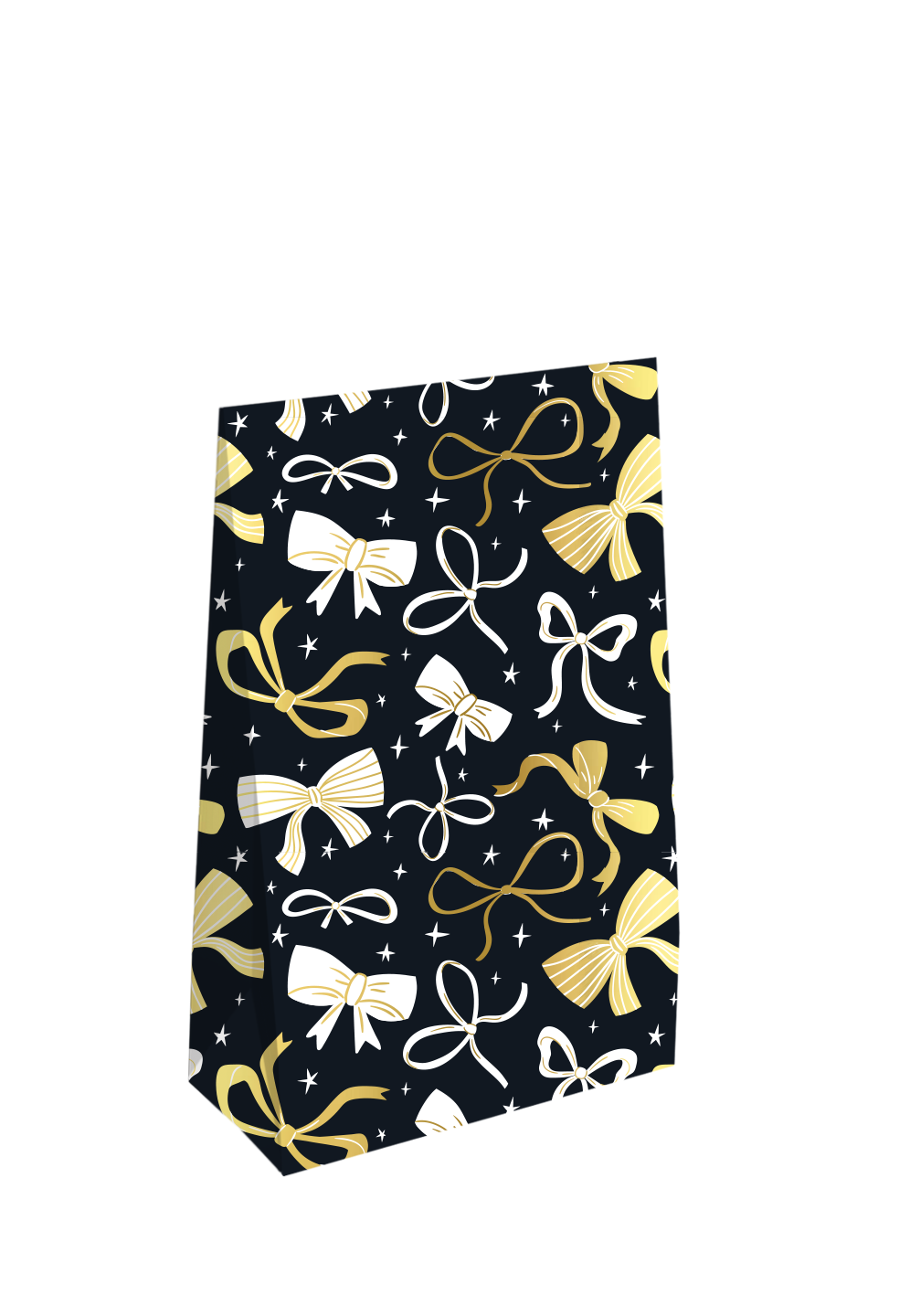 Blokbodemzak Black Bows - 5 stuks