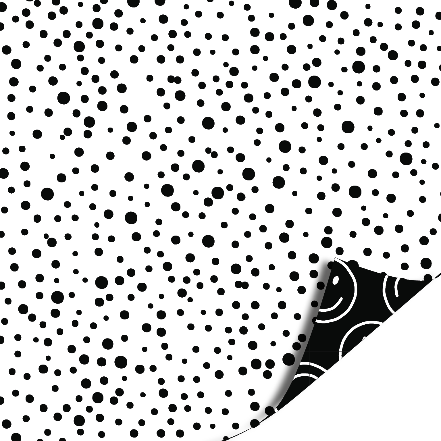 Cadeaupapier Smiley zwart/wit - Afbeelding 2
