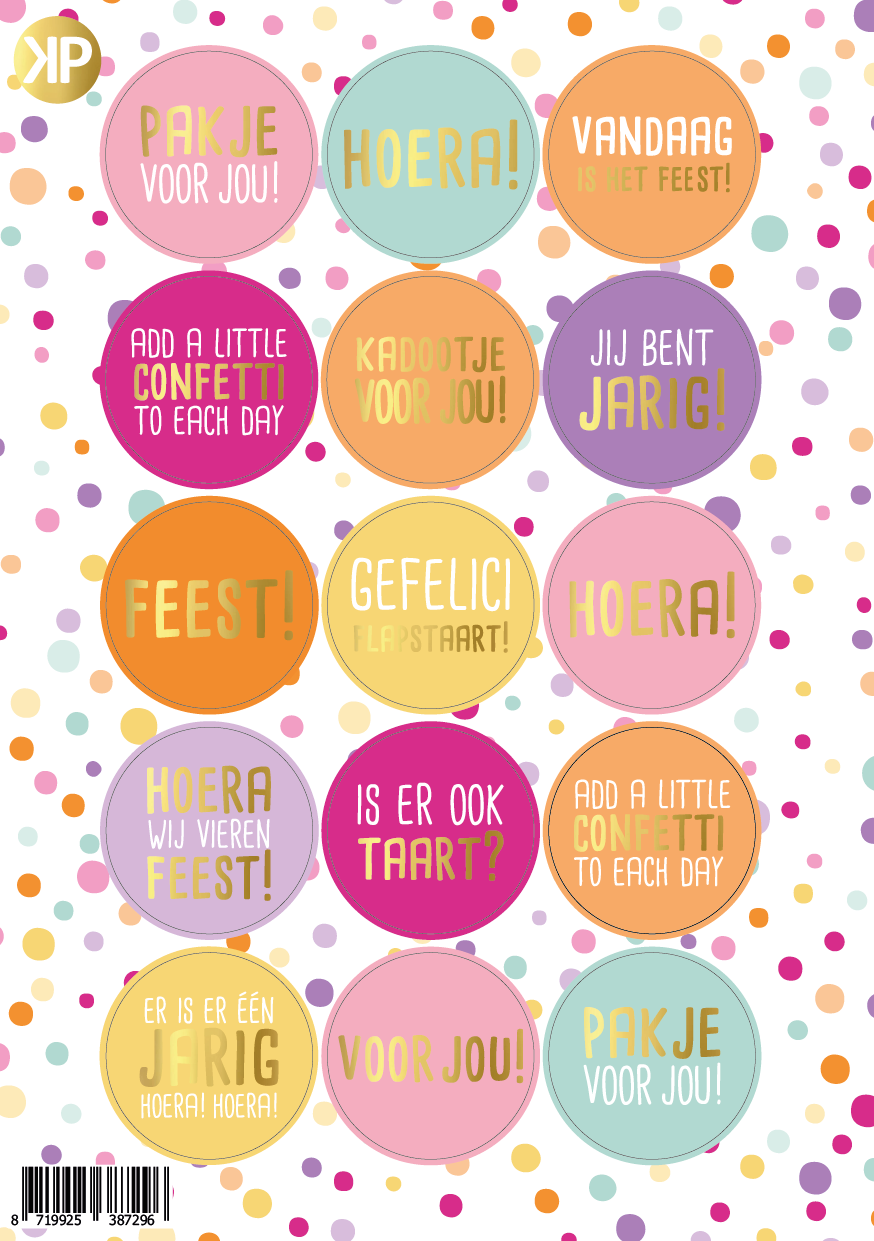 Stickervel Feest Confetti - Afbeelding 2