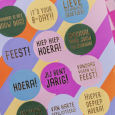 Stickervel Feest Streep