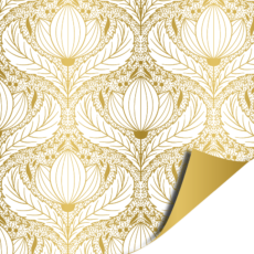 Cadeaupapier Kerst lotus goud