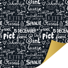 Cadeaupapier Sinterklaas tekst zwart