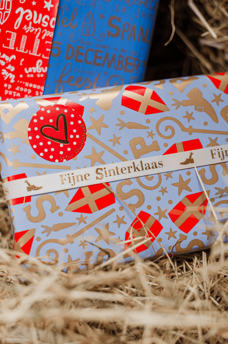 Cadeaupapier Sinterklaas Mijter lichtblauw - Afbeelding 3