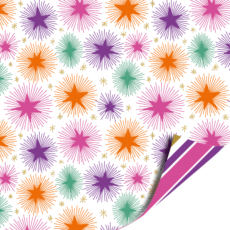 Cadeaupapier Kerst sterren kleur