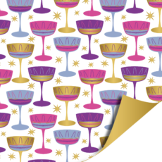 Cadeaupapier Kerst champagne paars