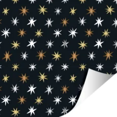 Cadeaupapier Kerst sterren zilver