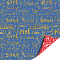 Cadeaupapier Sinterklaas tekst rood