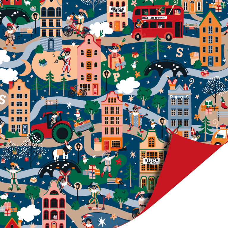 Cadeaupapier Sinterklaas Dorp
