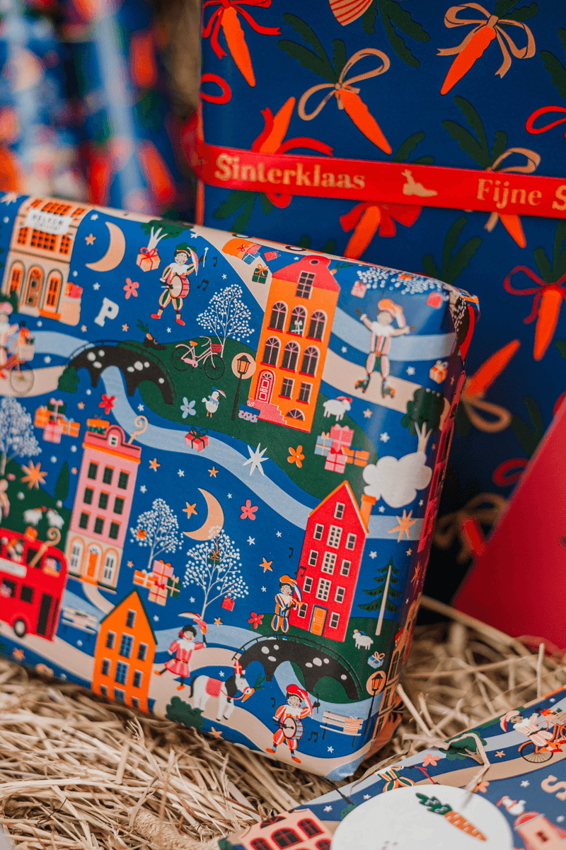 Cadeaupapier Sinterklaas Dorp - Afbeelding 3