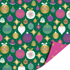 Cadeaupapier Kerstballen groen
