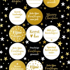 Stickervel Kerst goud
