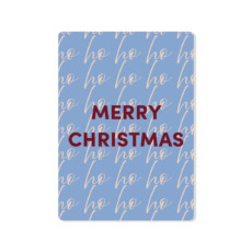Kerstkaart Merry Christmas blauw