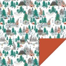 Cadeaupapier Kerstdorp