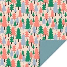 Cadeaupapier Kerstbomen gekleurd