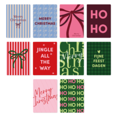 Een overzichtsfoto van tien kerstkaarten uit de collectie van Goedfaut