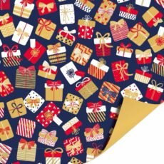 Cadeaupapier Sinterklaas cadeautjes blauw