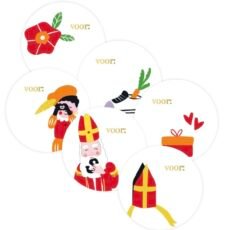 Sticker Sint en Piet naam