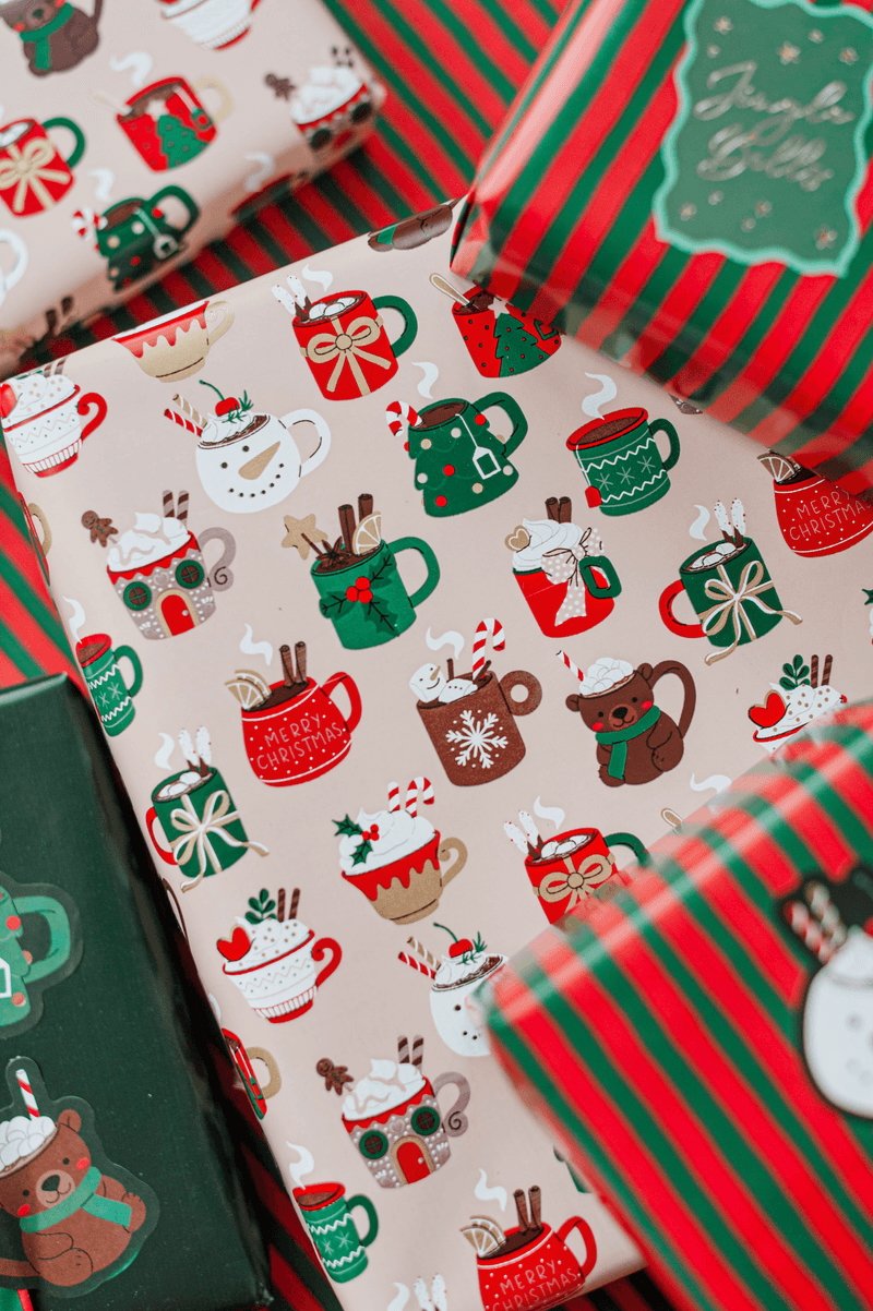 Cadeaupapier Kerstmokken - Afbeelding 3